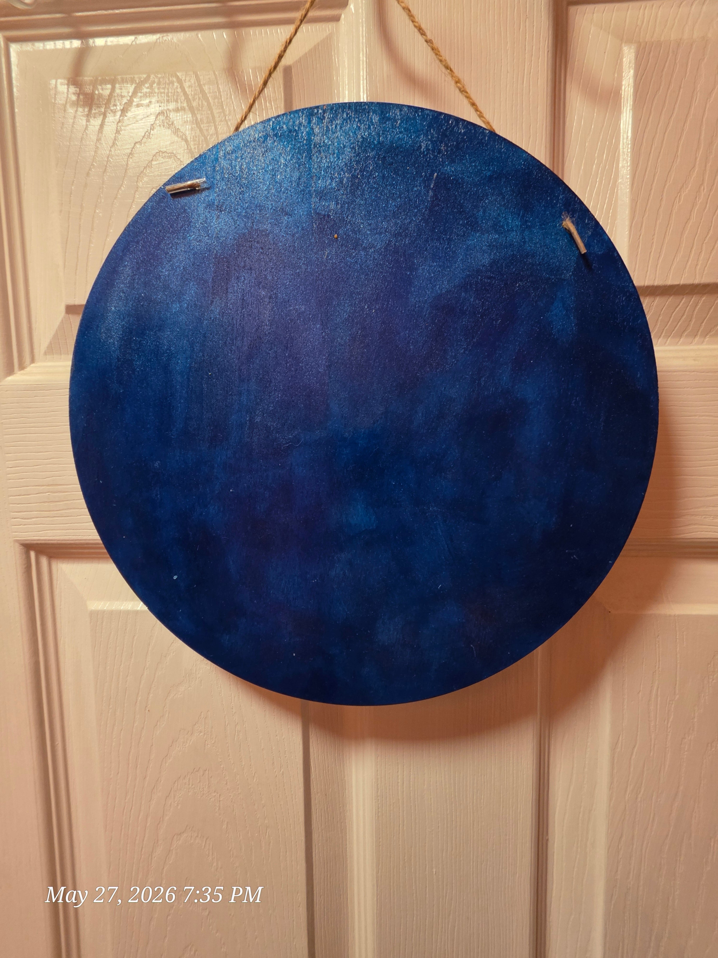 Handcrafted Mermaid Baby Shower Wall Hanging Decor, Blue Mixed Media