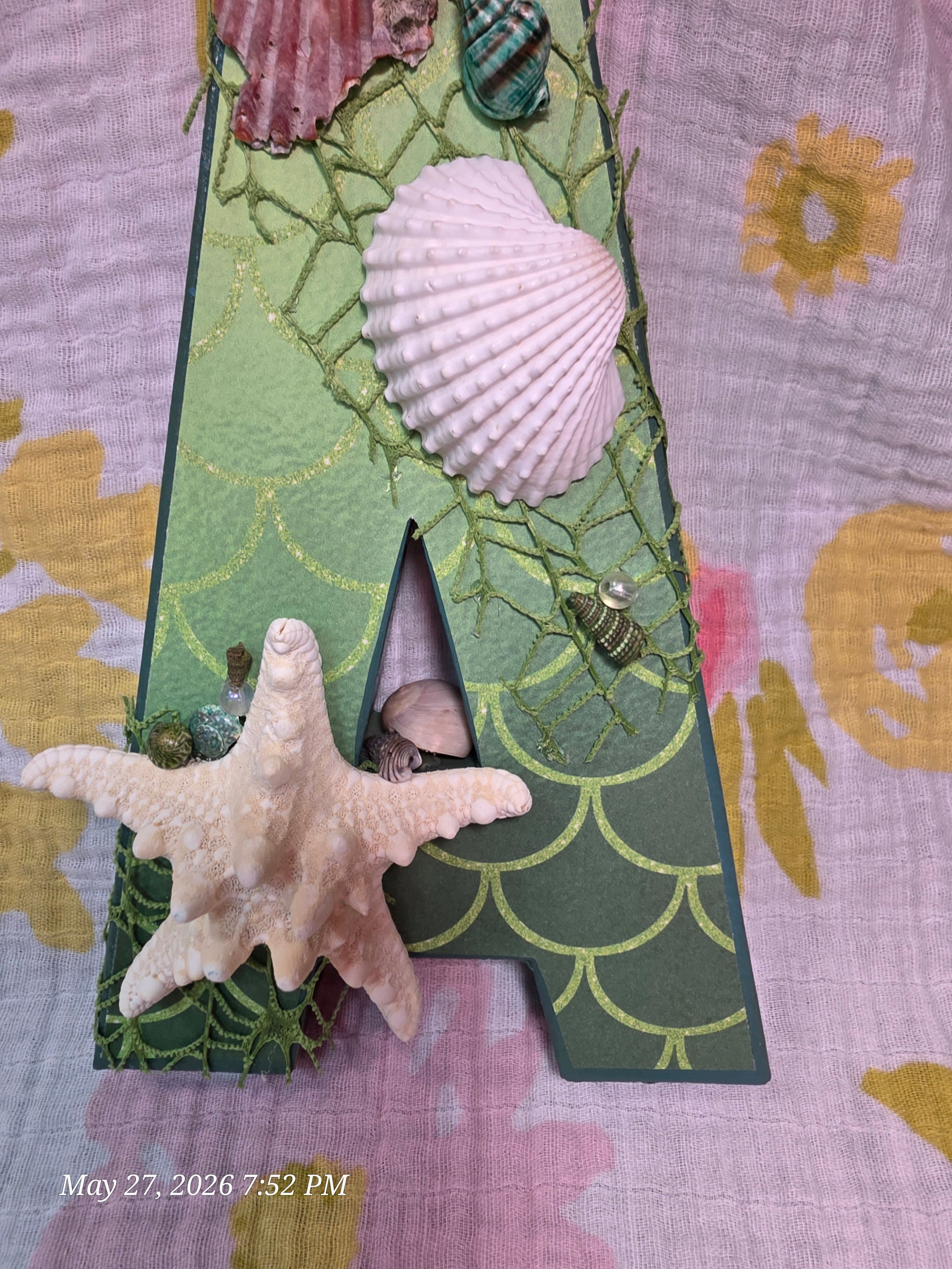 Letters Spelling Mikaela Sea, Beach Theme