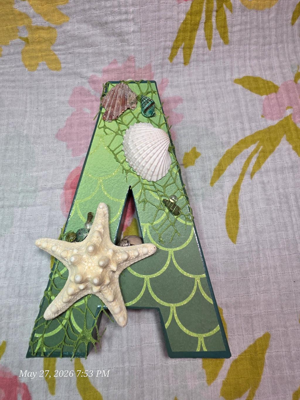 Letters Spelling Mikaela Sea, Beach Theme