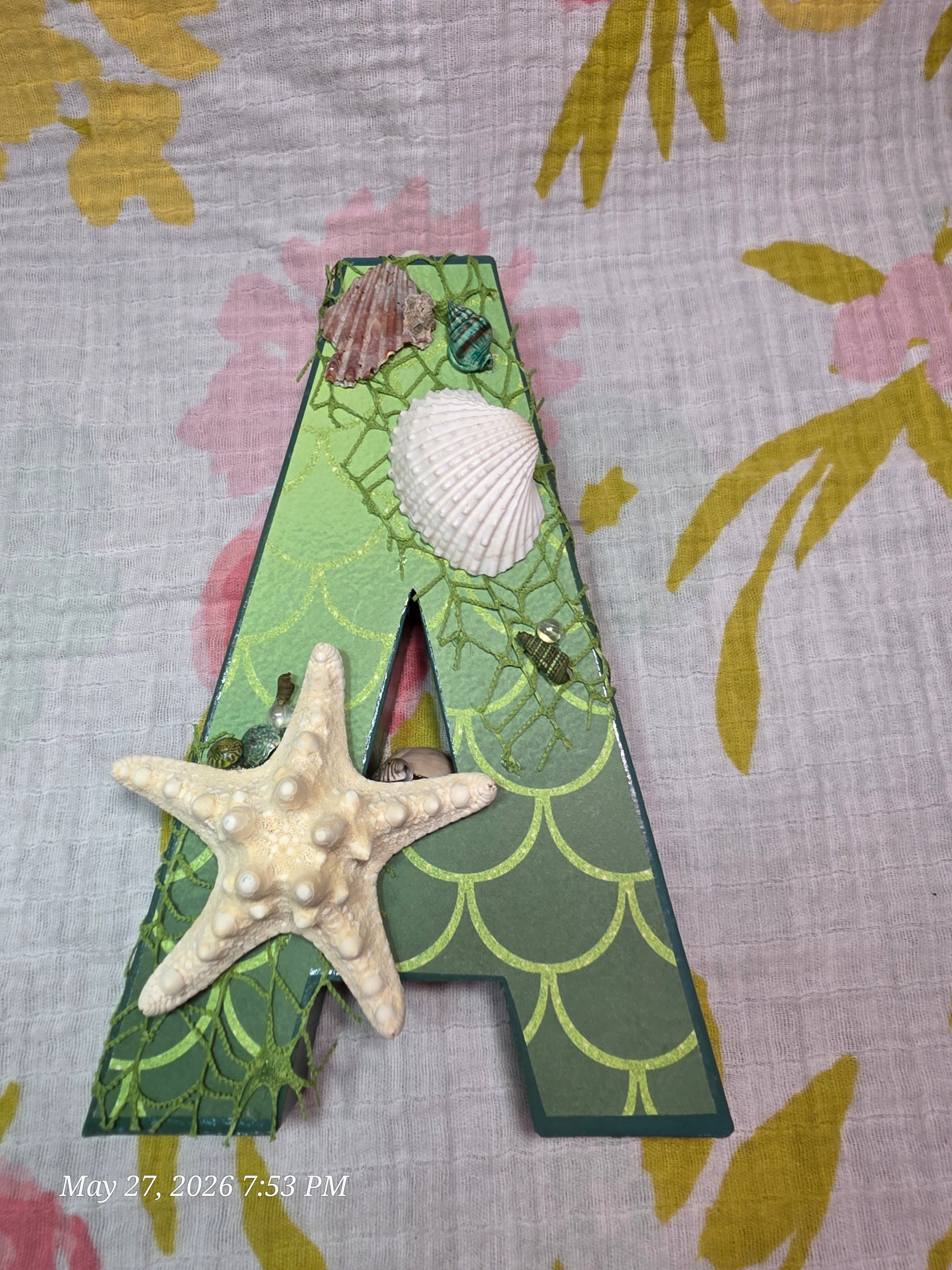 Letters Spelling Mikaela Sea, Beach Theme