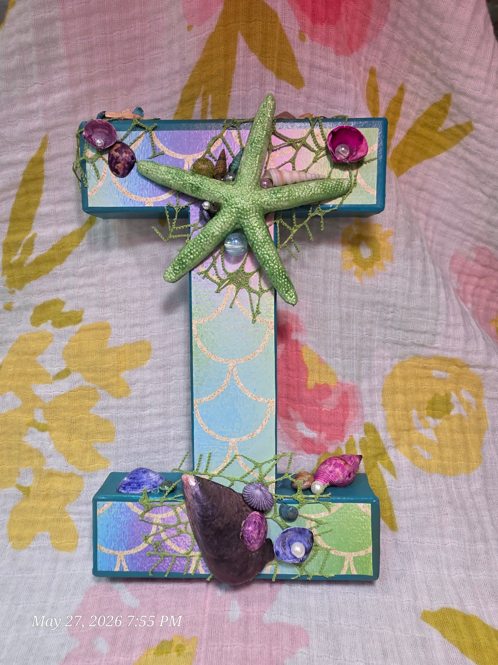 Letters Spelling Mikaela Sea, Beach Theme