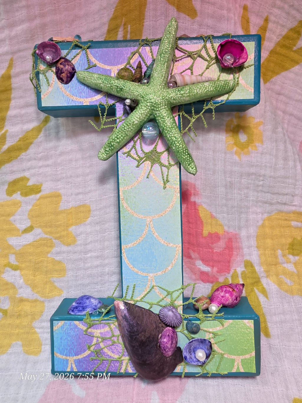 Letters Spelling Mikaela Sea, Beach Theme
