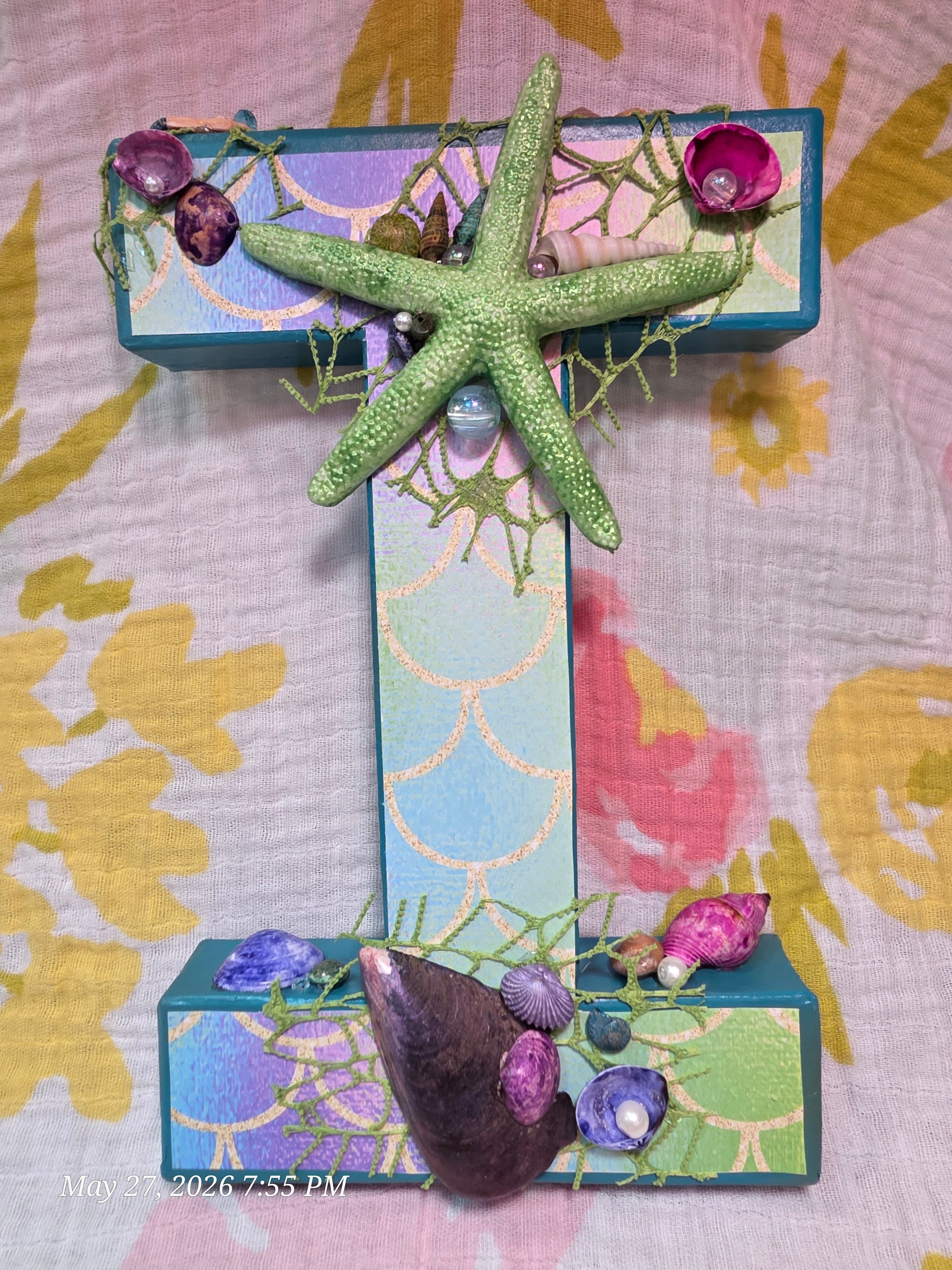 Letters Spelling Mikaela Sea, Beach Theme