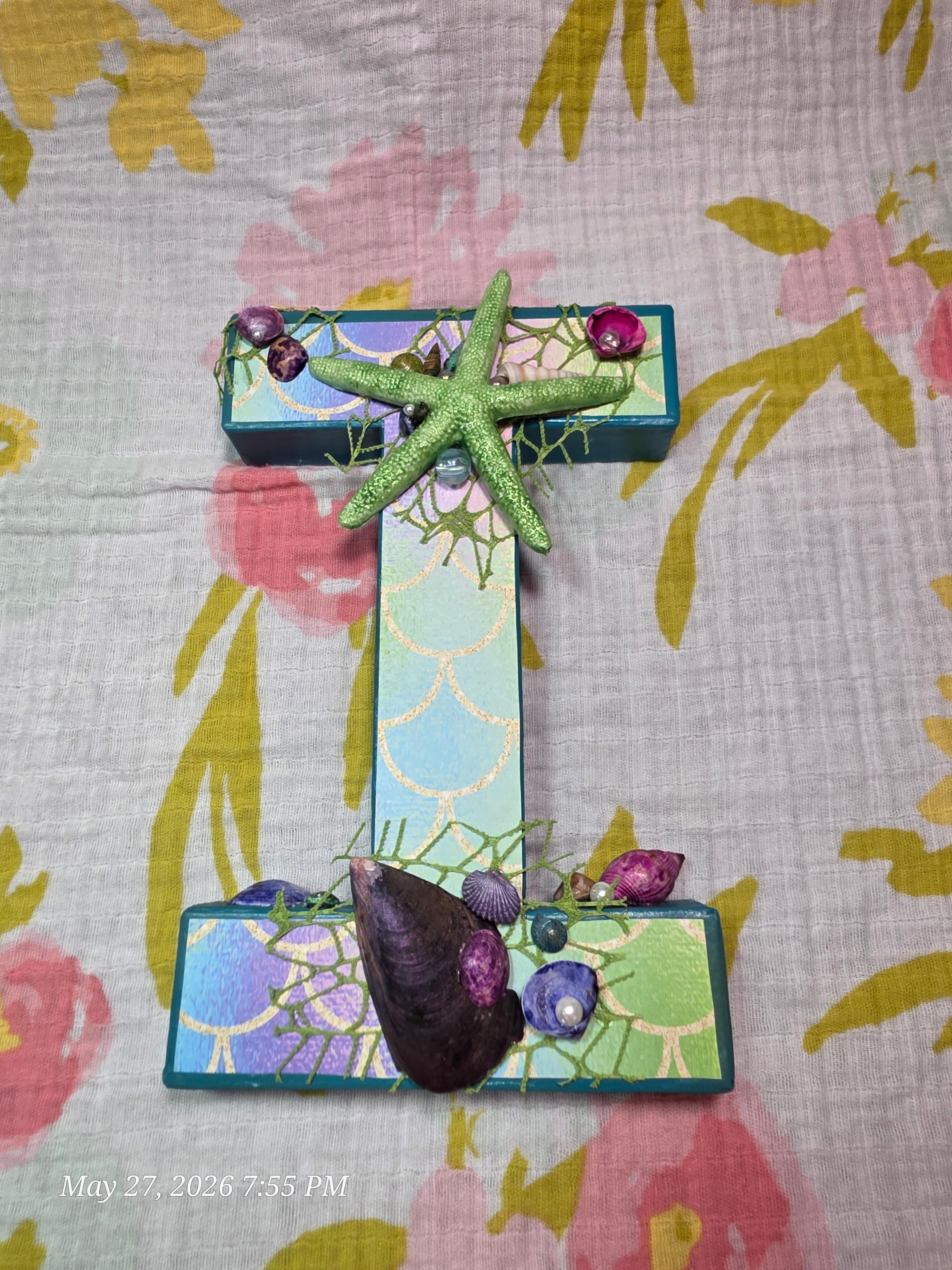 Letters Spelling Mikaela Sea, Beach Theme