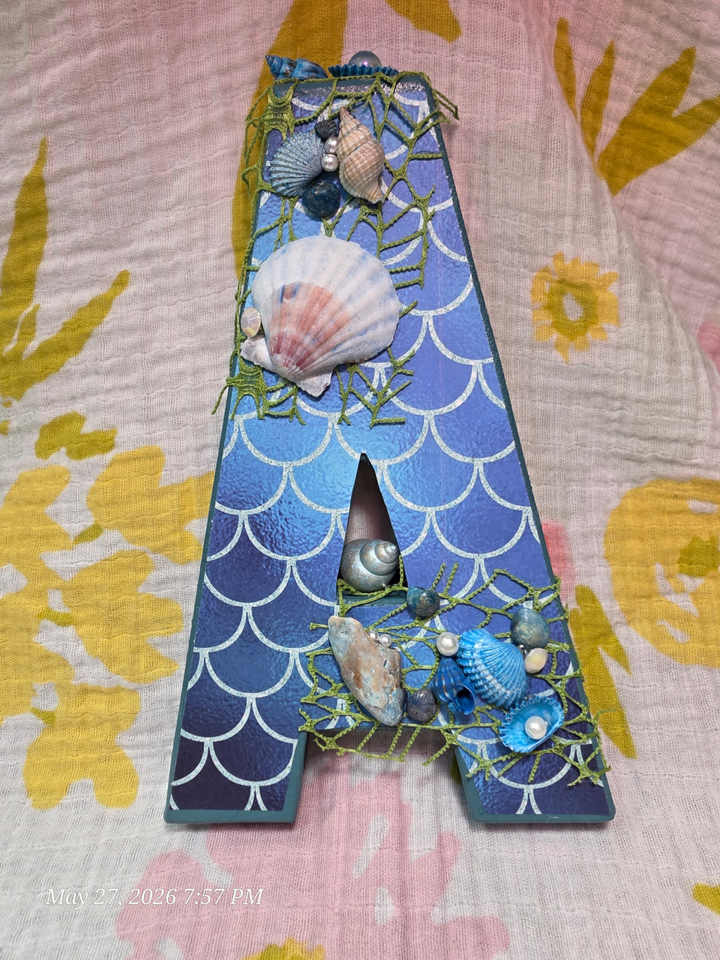 Letters Spelling Mikaela Sea, Beach Theme