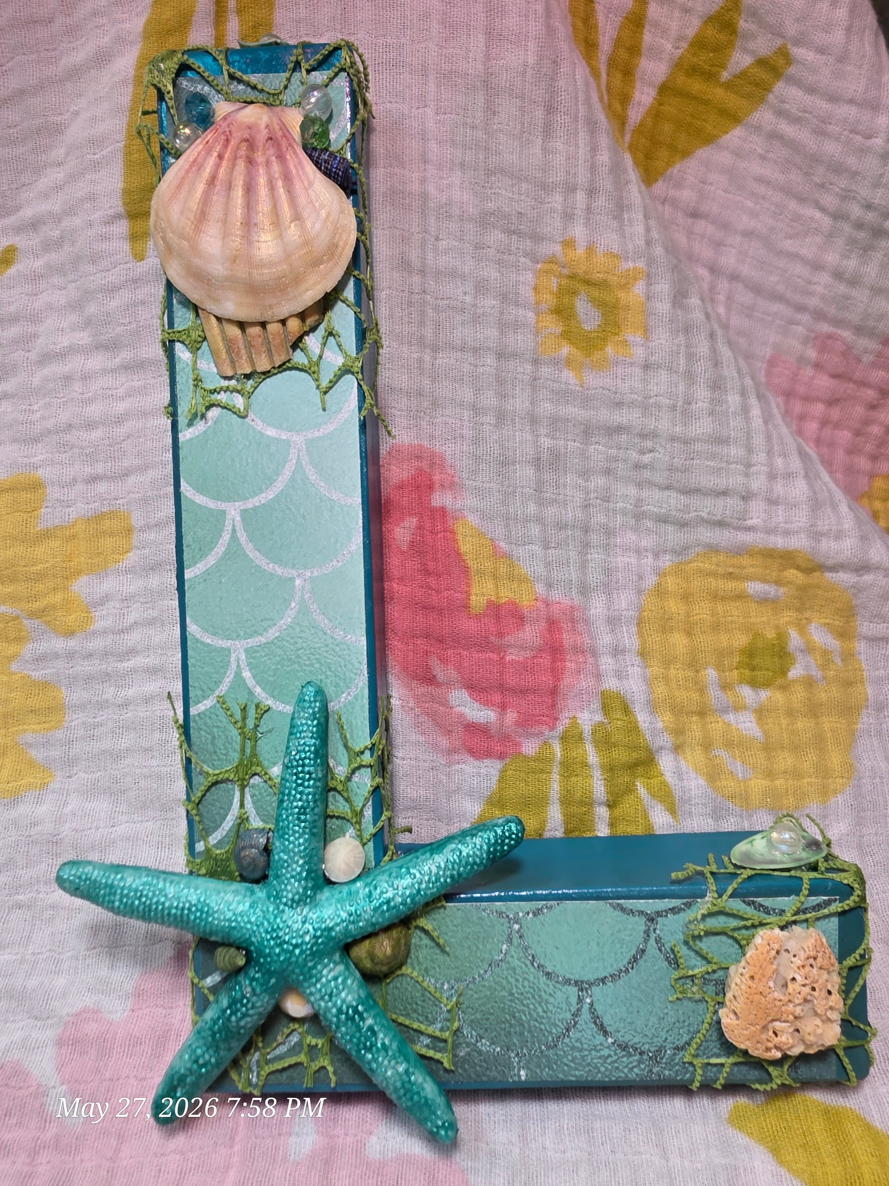Letters Spelling Mikaela Sea, Beach Theme
