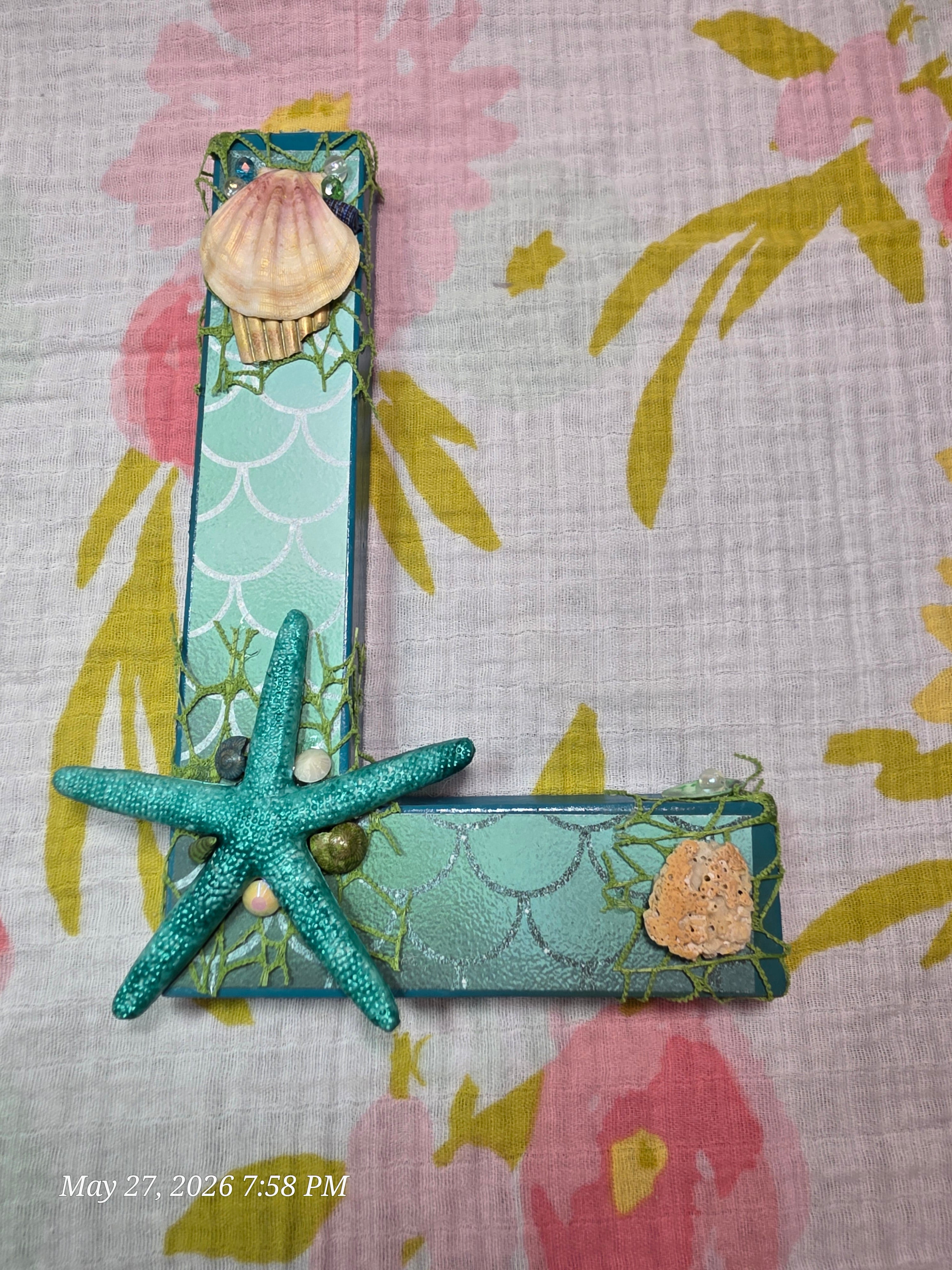 Letters Spelling Mikaela Sea, Beach Theme