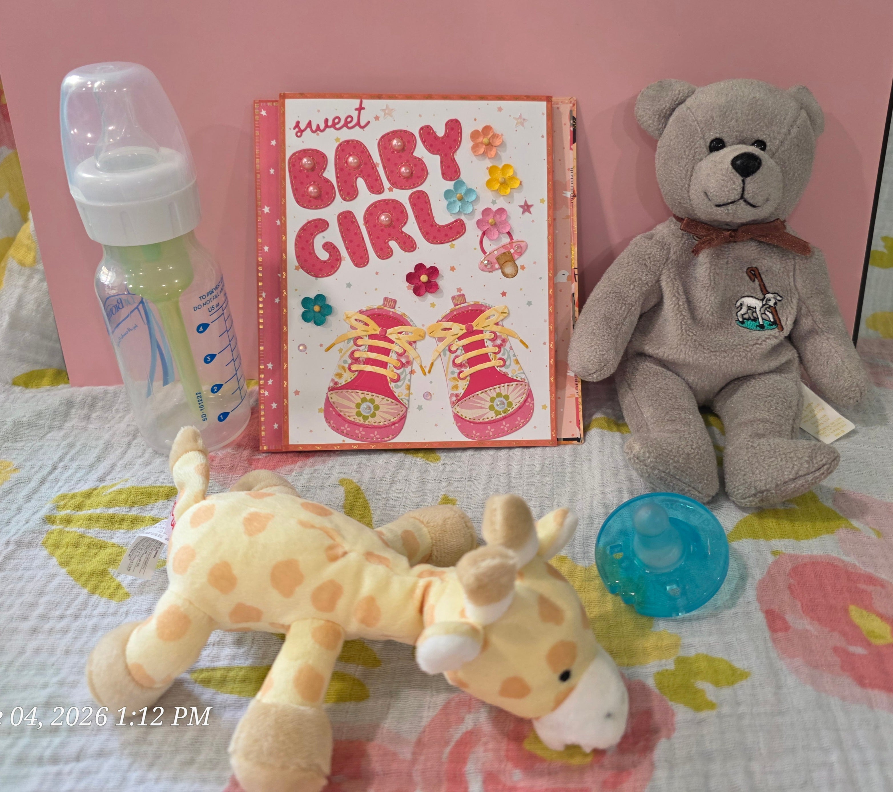 Handmade Newborn to Toddler Shower Gift for a Girl & Handmade Card