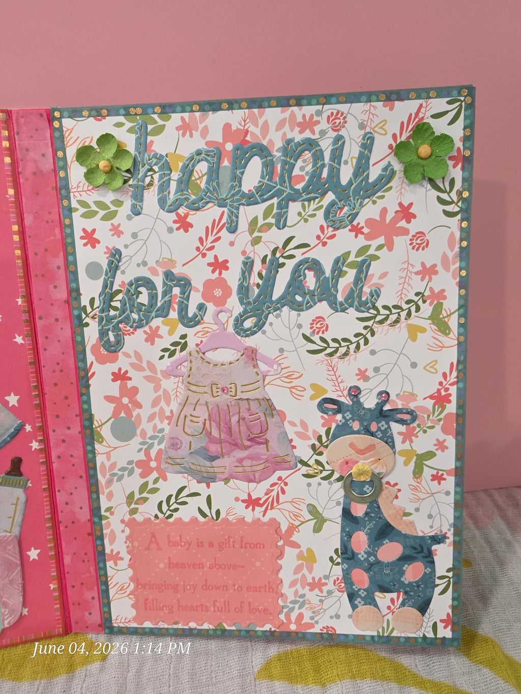 Handmade Newborn to Toddler Shower Gift for a Girl & Handmade Card
