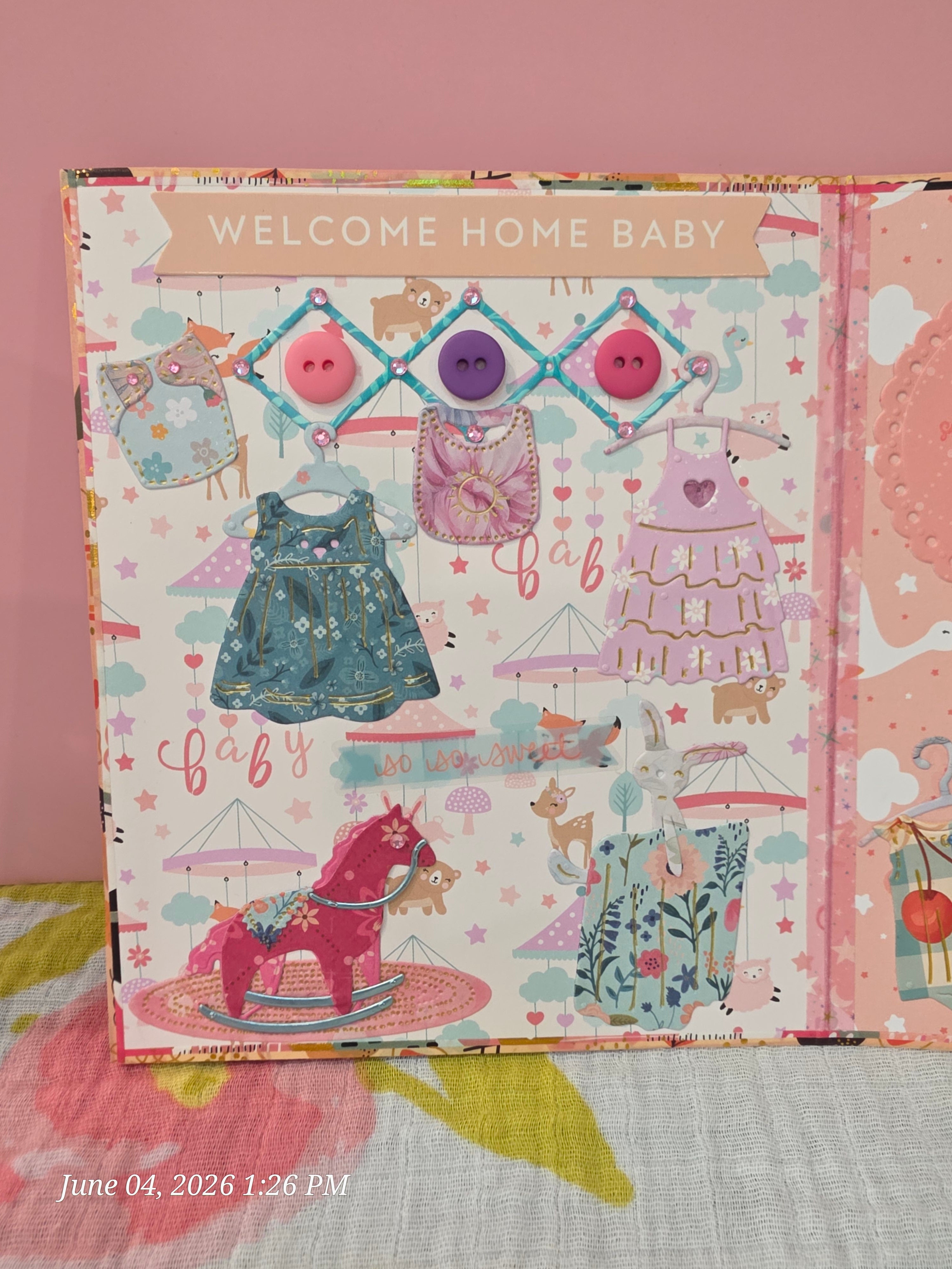 Handmade Newborn to Toddler Shower Gift for a Girl & Handmade Card