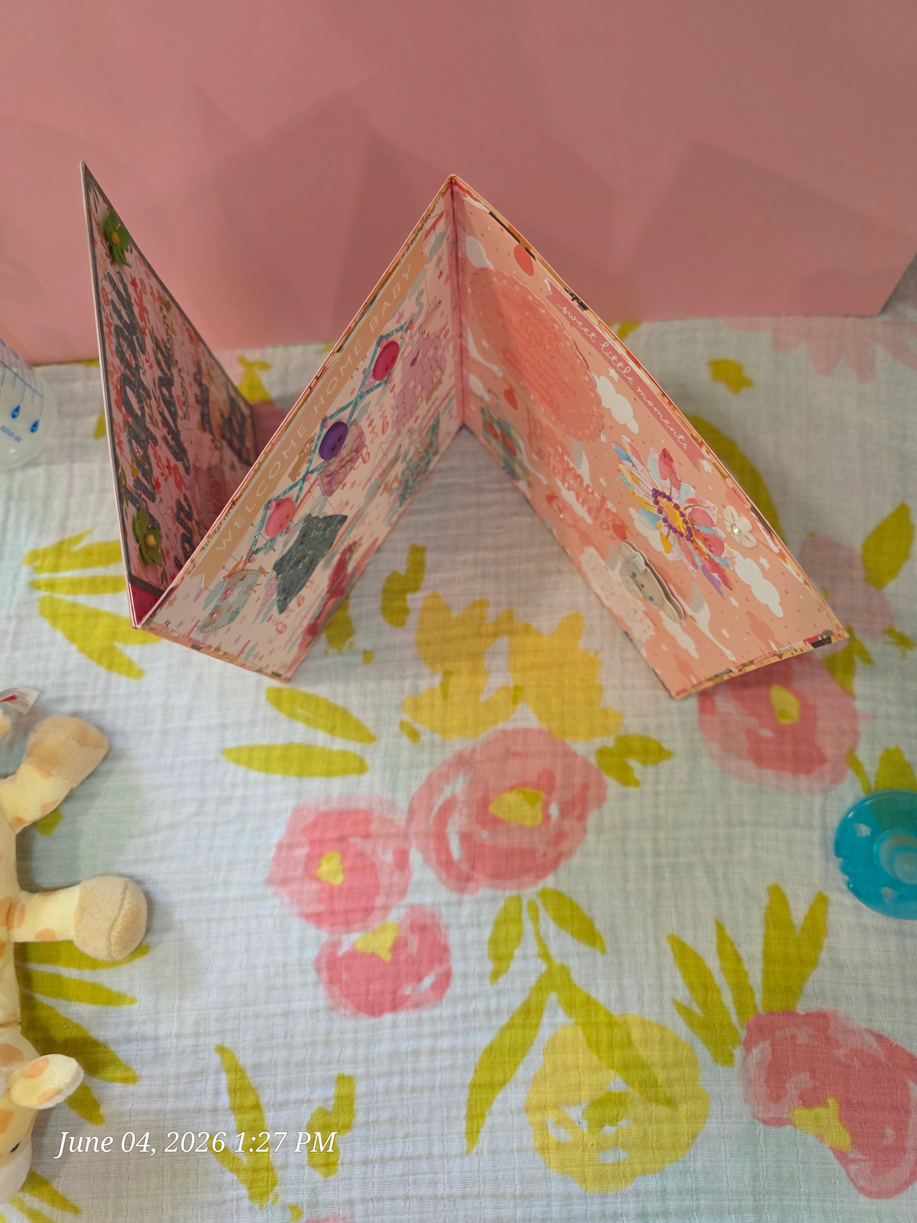 Handmade Newborn to Toddler Shower Gift for a Girl & Handmade Card