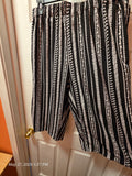 Women’s Plus 1XL 2-Piece Woven Set V-Neck Sleeveless Tank & Striped Pants