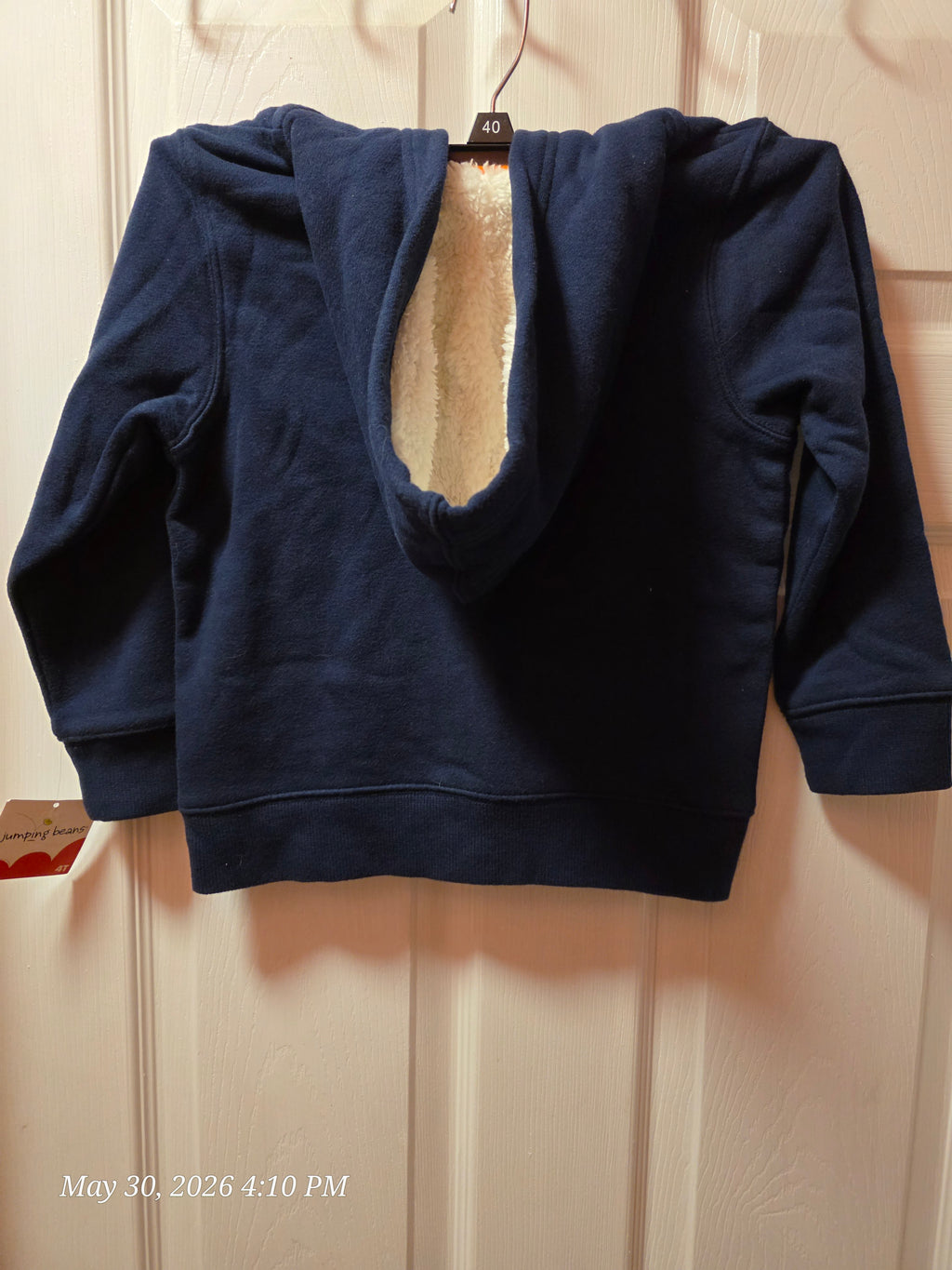 Jumping Beans Boys 4T Blue Full Zip Fleece Hoodie w/ Pockets