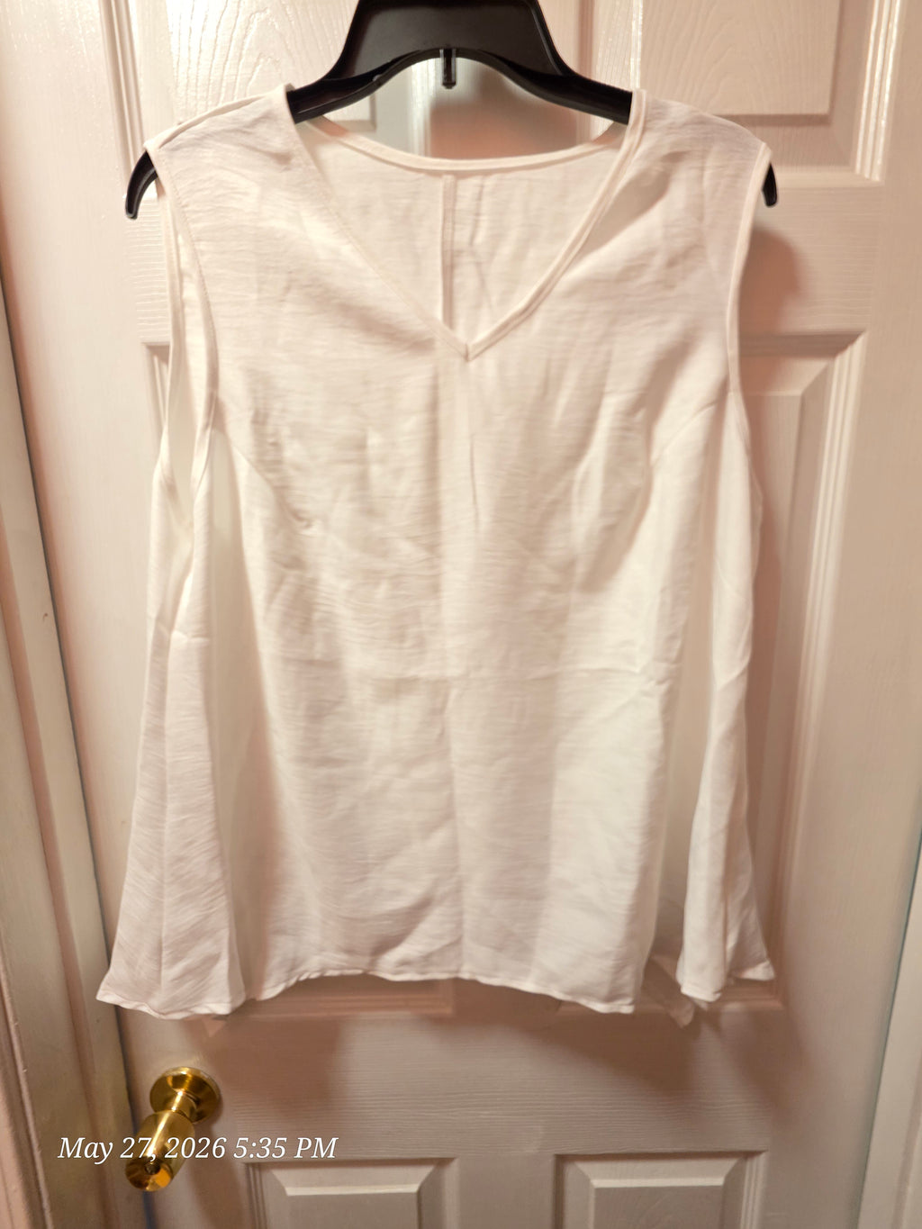 Women’s Plus 1XL 2-Piece Woven Set V-Neck Sleeveless Tank & Striped Pants