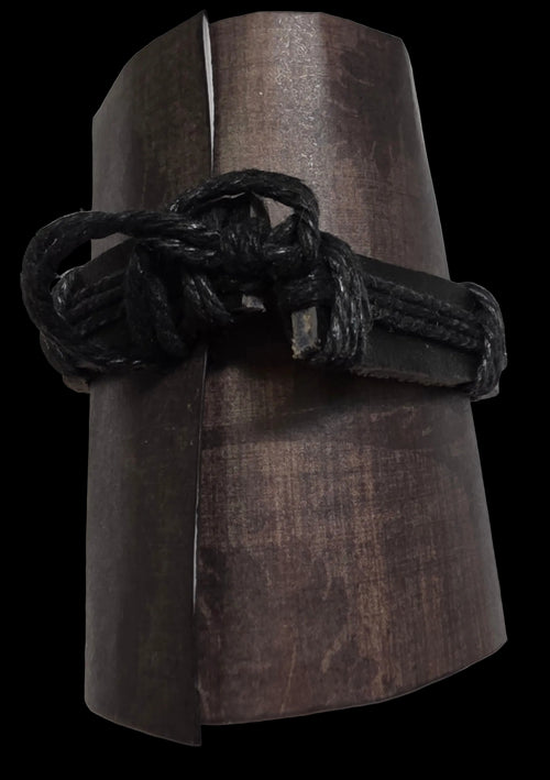 Adjustable Leather Cord Bracelet with Guitar Charm