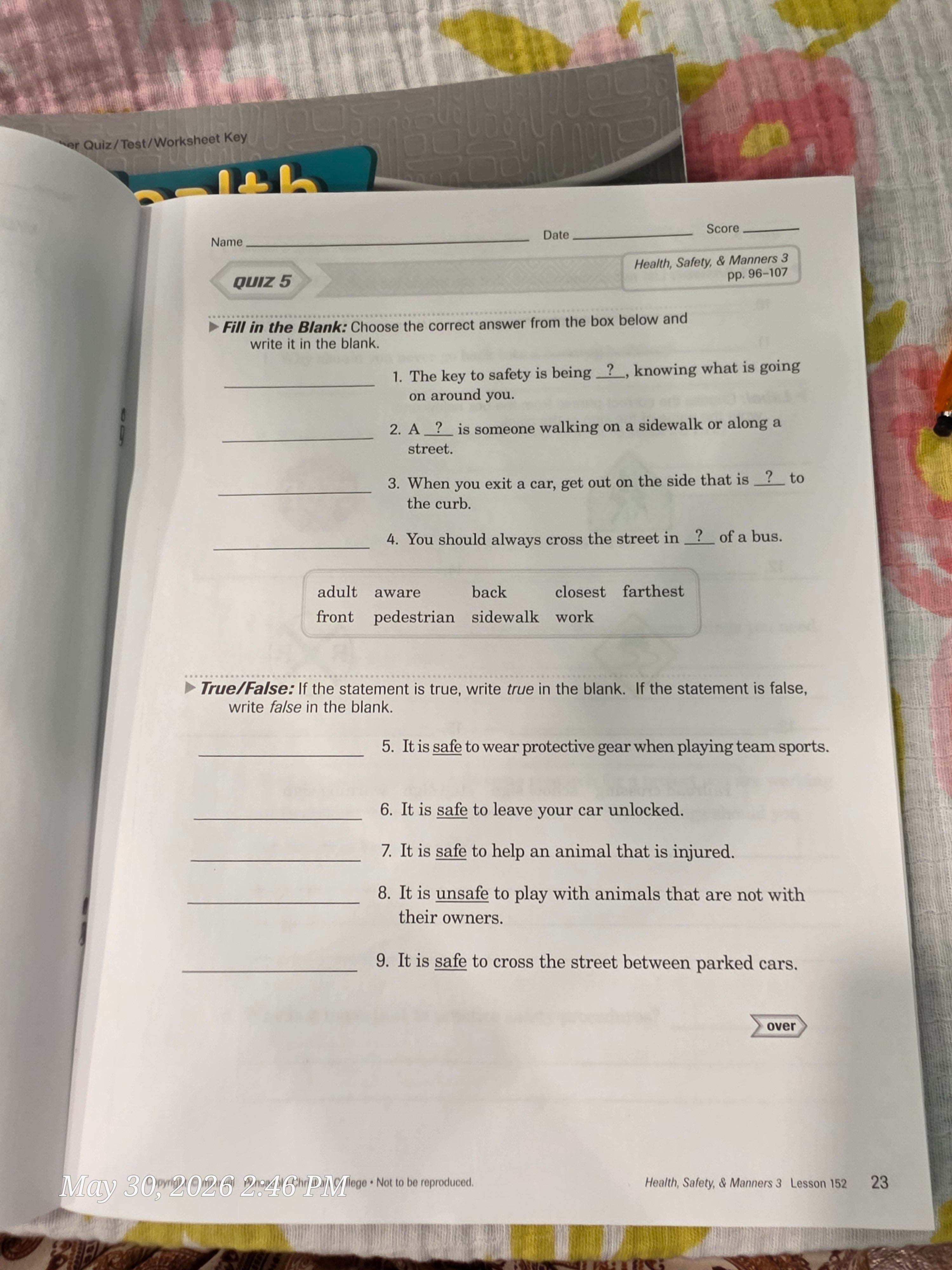 Abeka Homeschool Science & Health 3 Lesson Plans + Quizzes
