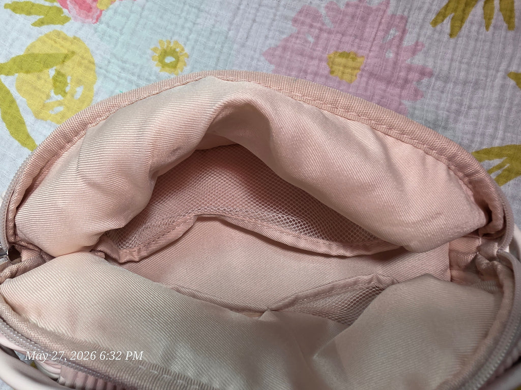 HIKOO Pink Makeup Case Travel Organizer w/ Zipper Handle Faux Leather Polyester