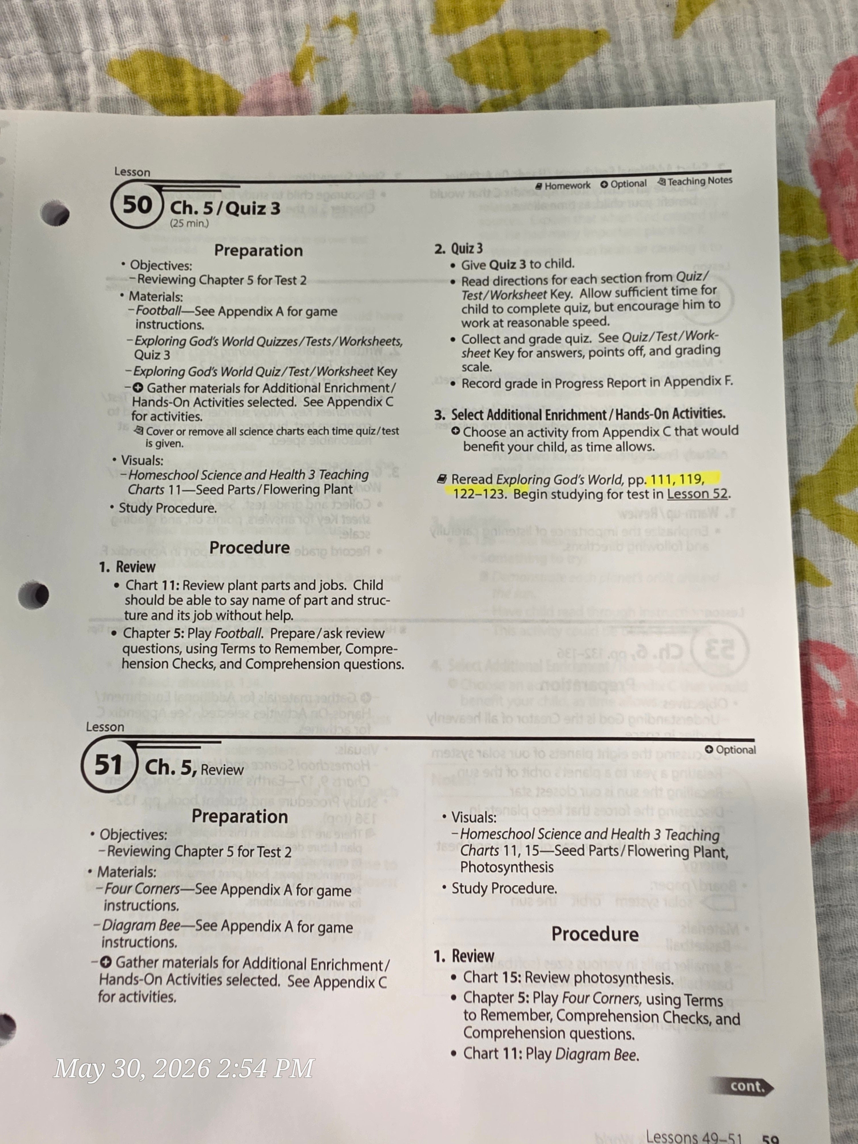 Abeka Homeschool Science & Health 3 Lesson Plans + Quizzes